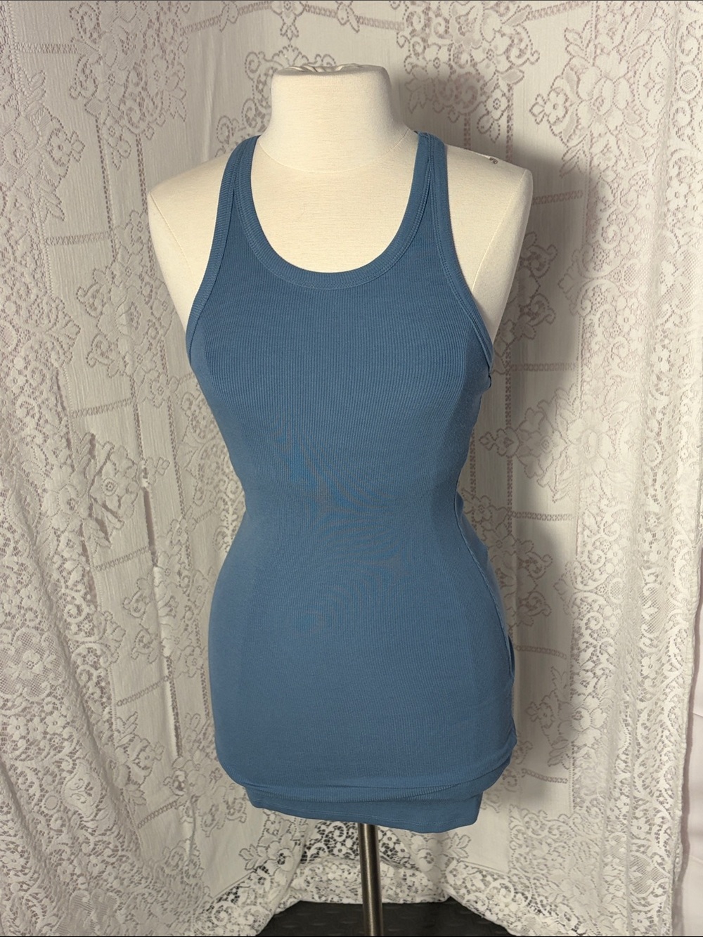 Spiritual Gangster Ribbed Tank Top - Dusty Blue